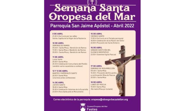 Les processons i misses de Setmana Santa ompliran de devoció i solemnitat els carrers d’Orpesa