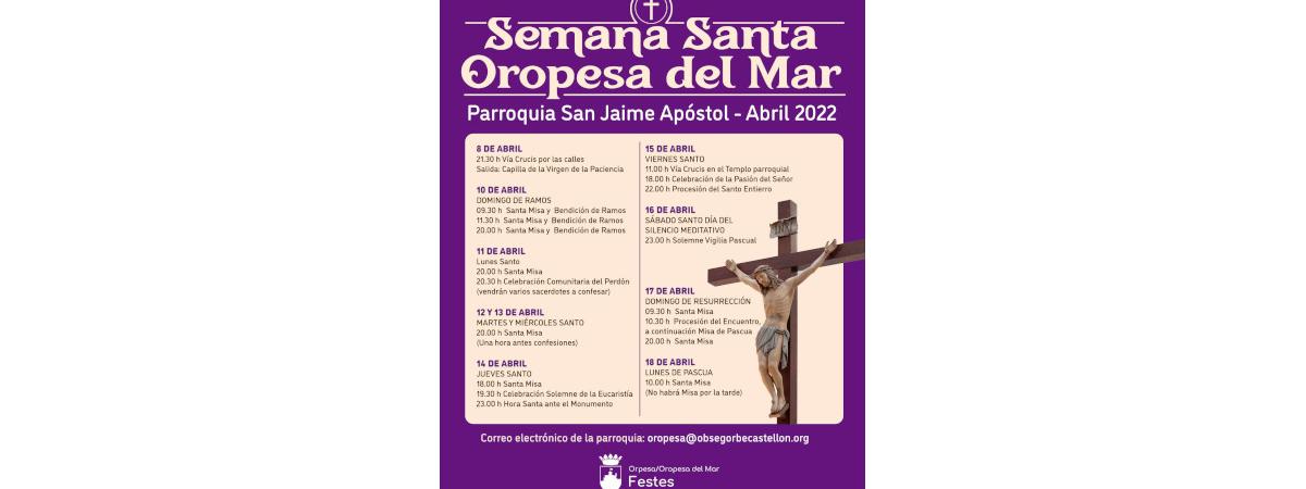 Les processons i misses de Setmana Santa ompliran de devoció i solemnitat els carrers d’Orpesa