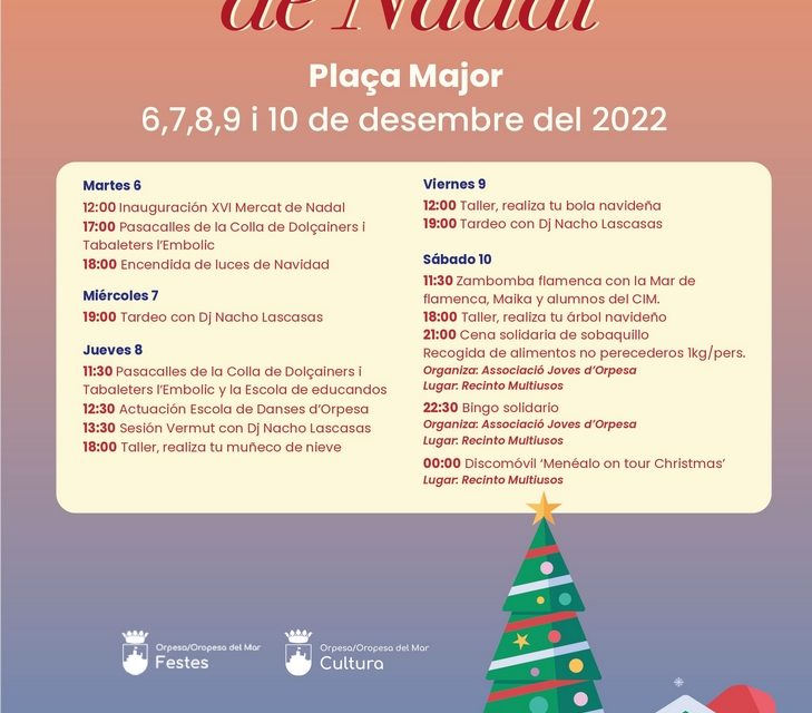 <a href="http://www.oropesadelmar.es/ca/content/orpesa-encendra-el-nadal-amb-musica-i-desfilades-en-la-16a-edicio-del-mercat-de-nadal">Orpesa ‘encendrà’ el Nadal amb música i desfilades en la 16a edició del *Mercat de Nadal</a>