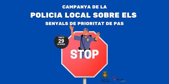 La Policia Municipal de Vila-real consciència als conductors sobre el respecte dels senyals de preferència de pas amb una campanya especial