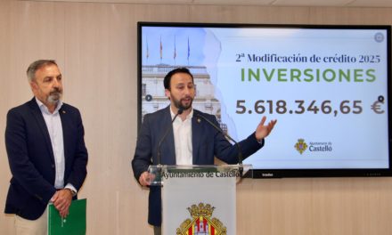 El govern municipal suma més de 5,6 milions d´euros per a inversions a través d´una nova modificació de crédit