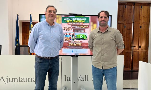 L ’Ajuntament de la Vall d’Uixó triplica el servei de recollida de cartó comercial