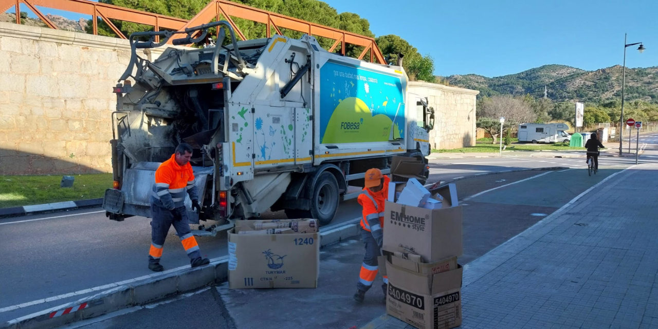 Benicàssim amplia el servei de recollida de cartó comercial porta a porta en comerços, col·legis i dependències públiques